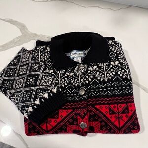 Pendleton Original's  women's wool Nordic cardigan sweater button up size medium